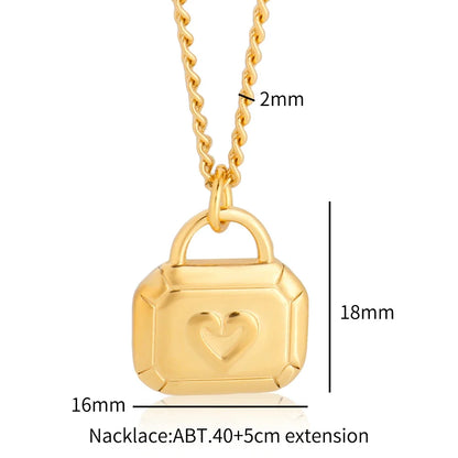 Stainless Steel Heart-shaped Pendant Necklace Metal Waterproof Jewelry For Women