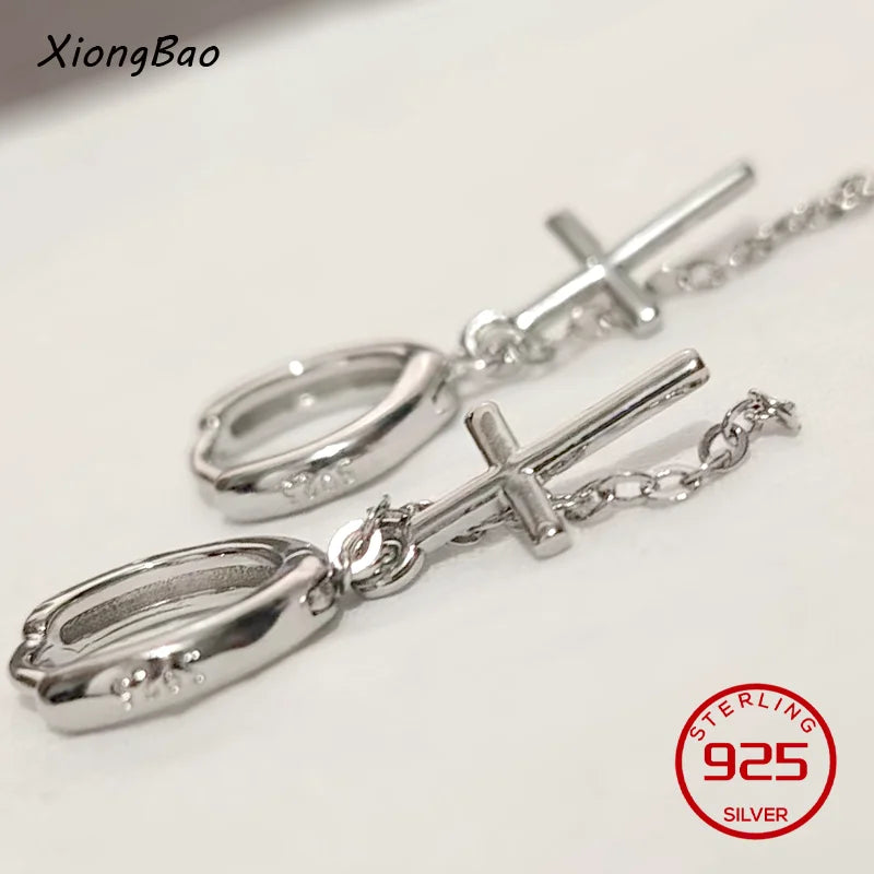 925 Sterling Silver Earrings New Women Elegant Temperament Sterling Anniversary Gift Fashion Jewelry Accessories Geometric Ears