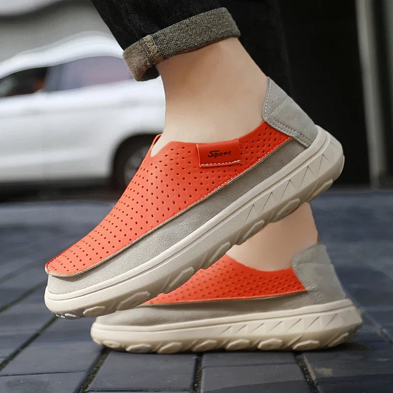 2026 New Men's Casual Shoes Fashion Comfortable Men's Shoes High Quality Leather Men Driving Shoes Handmade Flat Shoes Size 46
