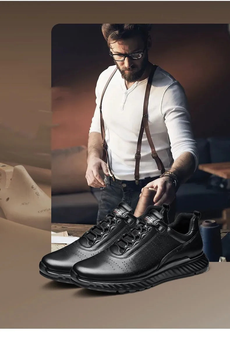 Genuine Leather Treking Shoes Mens Casual Shoes Business Brand Male Footwear Soft Comfortable Walk Sneakers