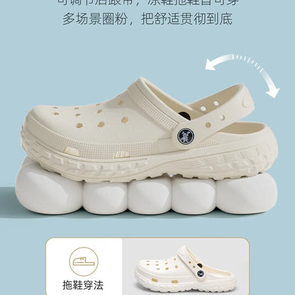 2026 Summer Hollow Out Closed Toe Non-slip Sandals Soft Bottom Sandals Men Lightweight Thick-soled Garden Shoes