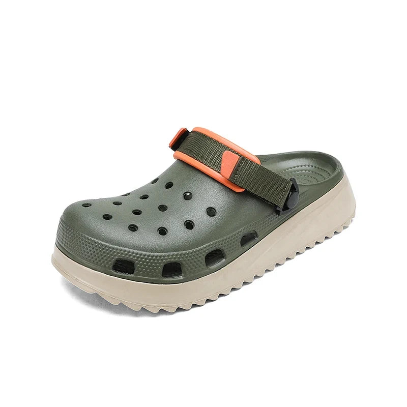 Casual Clogs Men 2026 New Trendy Summer Beach Sandals for Men Thick-bottom EVA Garden Shoes Closed-toe Fashion Slippers for Men