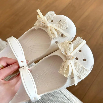Elegant Polka Dot Bowknot DIY Shoes Charms Set 2026 New Luxury Faux Pearl Ballet Clogs Accessories Woman's Shoes Decorations