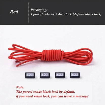 Fashion No Tie Shoelaces Elastic Laces Sneakers Flat Shoe Laces Without Ties Kids Adult Quick Shoelace One Size Fits All Shoes