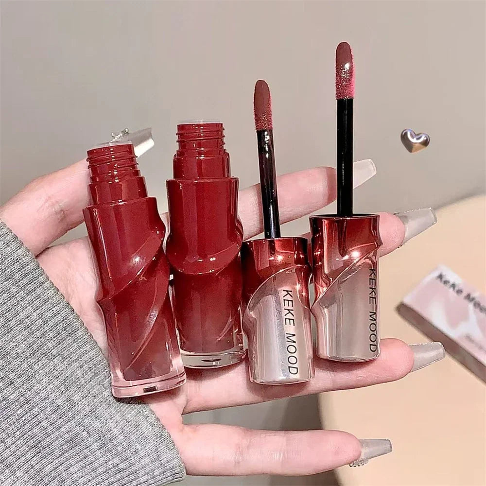 Crystal Nude Gray Glossy Lip Stain Mirror Korean Lip Glaze Sheer Nude Glitter Lip Tint Watery Shine Plumping Lipgloss Cosmetics