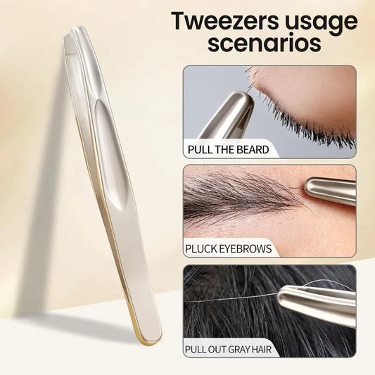 Stainless Steel Round Head Tweezers Eyebrow Tweezers Hair Removal Tweezers Suitable for Men and Woman Gifts