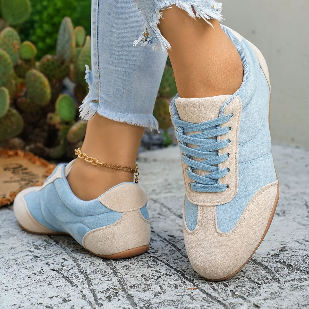 Women's Casual Flat-soled Non-slip Wear-resistant Sport Shoes Spring Autumn Round-toe Soft and Comfortable Women Single Shoes