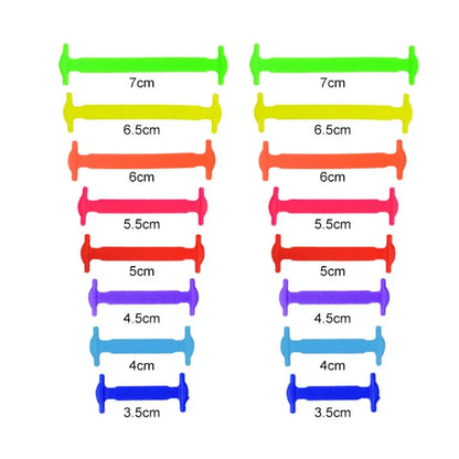 16pcs Lazy Shoelace Silicone Quick Lace Elastic Women Men No Tie Kids Adult Sneakers Lacing Shoelace Buckle Shoes Accessories