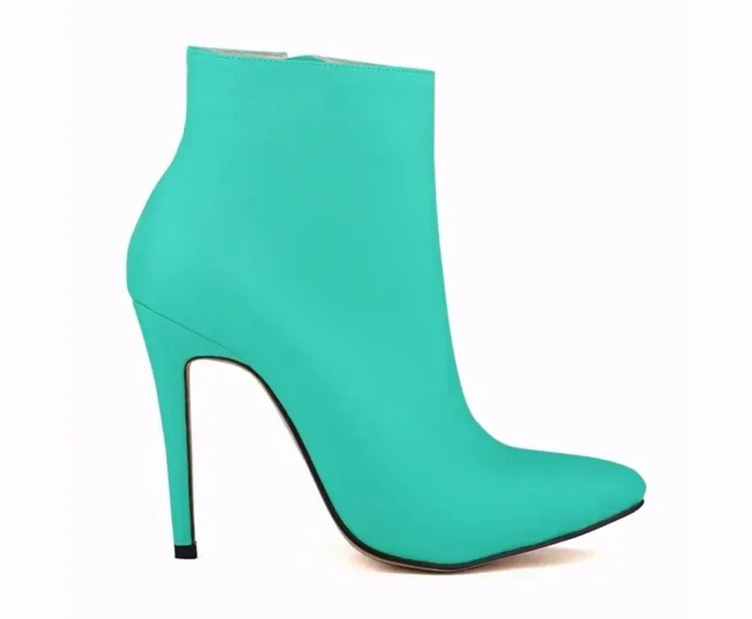 Women Short Boots Pumps Sexy Pointed Toe Side Zipper Super High Heels Stiletto 2026 Female Party Ankle Boot Shoes Botas De Mujer