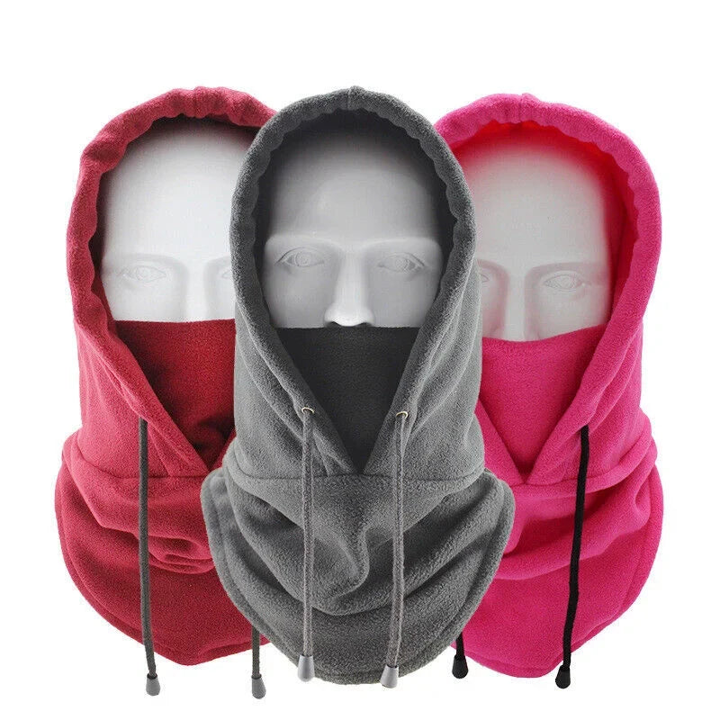 Thermal Fleece Balaclava Hat Hooded Neck Warmer Cycling Face Mask Outdoor Winter Skiing Sport Face Mask Men Cycling Masked Caps