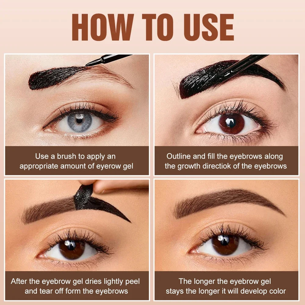 YTRUNS Peel Off Brow Tint, Long Lasting Eyebrow Dye Cream, Waterproof Sweatproof Smudge Proof Brow Makeup