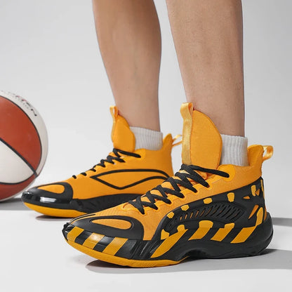 Men's Basketball Shoes Breathable Cushioning Non-Slip Wearable Runing Shoes Gym Training Athletic Basketball Sneakers for Men