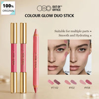 OUT OF OFFICE LUMEGLOW DUO PENCIL,Cheek&Multi-Use,Creamy Blendable,Buildable Color,Twist-Up Design,Luxury Makeup,Smooth Texture