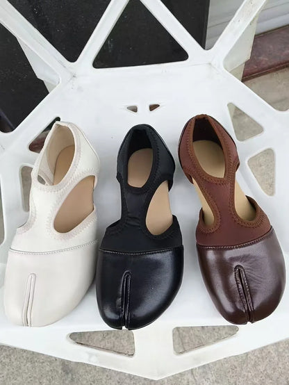 Women Brand Mary Janes Shoes Summer Split Toe Tabi Walking Sneakers Casual Splicing Loafers Designer Ballet Flats Shoes балет