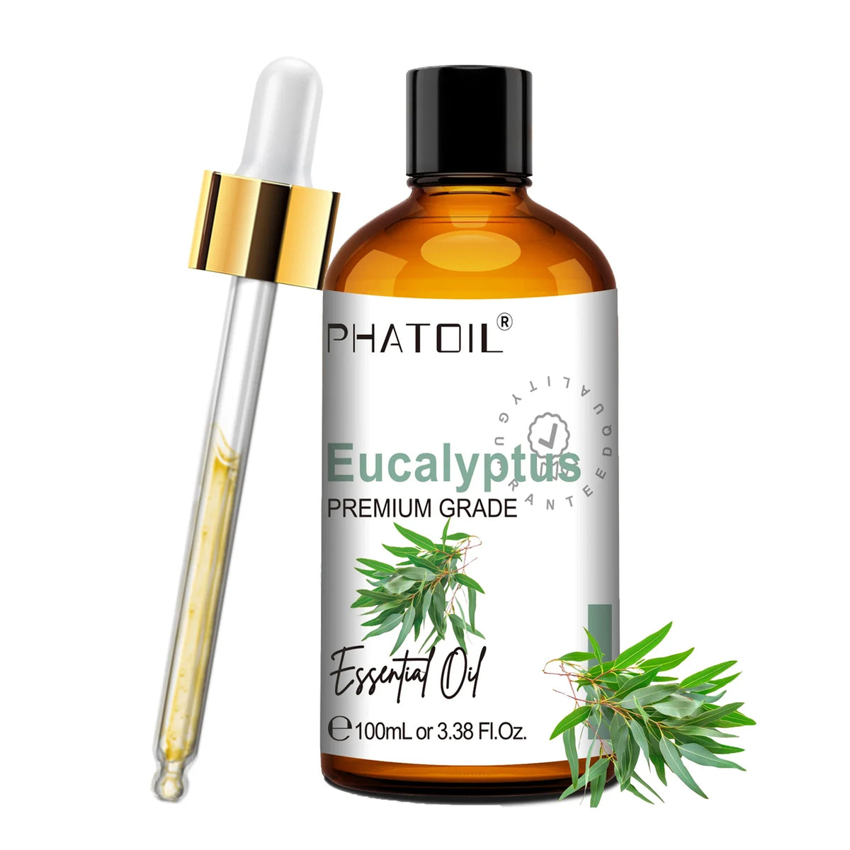 PHATOIL Natural Essential Oil for Diffuser Candle Making-100ml Sandalwood Eucalyptus Citronella Lavender Vanilla Essential Oils
