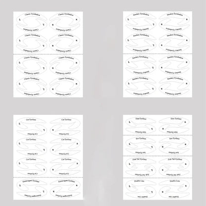4 Sheets Quick Stencils Eyeliner Eye Makeup Shaping Auxiliary Stickers Eyeshadow Eyebrows Styling Drawing Template Guide Card
