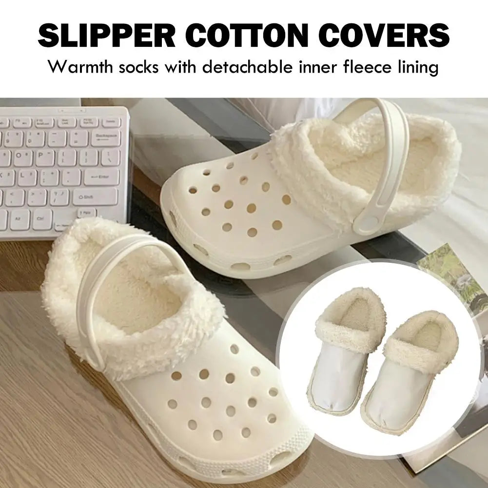 Autumn Winter Plush Liner Warm Hole Shoes With Detachable Thicken Soft Shoe Cover Fashion Versatile Slippers Lining Accessories