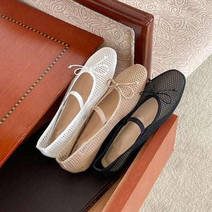 2025 New Luxury Spring/Summer Women Mesh Hollow Elastic Band Flat Bottom Non slip Casual Shoes Flat Bottom Shoes