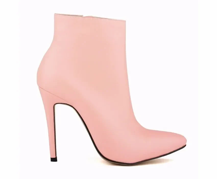 Women Short Boots Pumps Sexy Pointed Toe Side Zipper Super High Heels Stiletto 2026 Female Party Ankle Boot Shoes Botas De Mujer