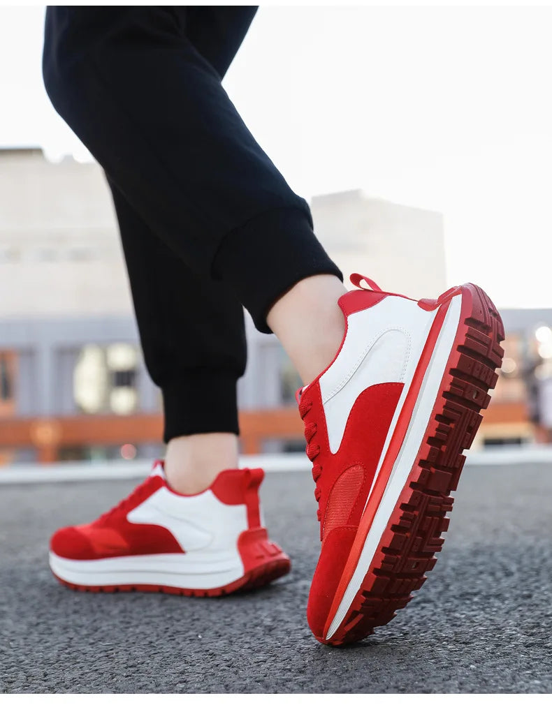 Men Shoes 2025 Spring Autumn New Fashion Comfortable Height Increase Casual Running Shoes Breathable Non Slip Platform Sneakers