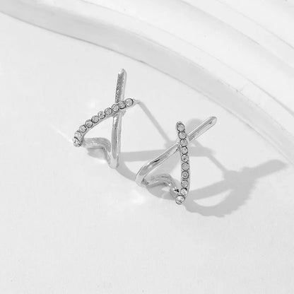 LATS Trendy Gold Color Cross Stud Earrings for Women Dainty Simple Minimalist Earring Fashion Jewelry Party Gifts Wholesale