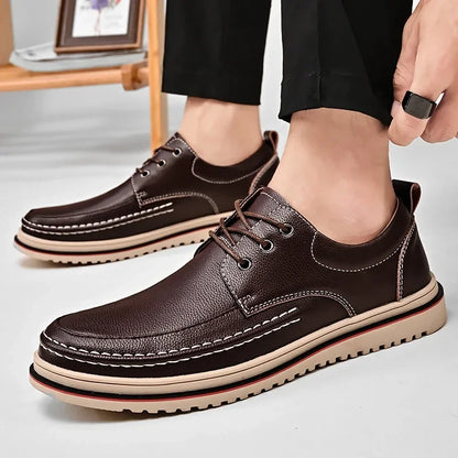 Leather Men Oxfords Shoes Handmade Italian Mens Casual Shoes  Brand Leisure Male Loafers