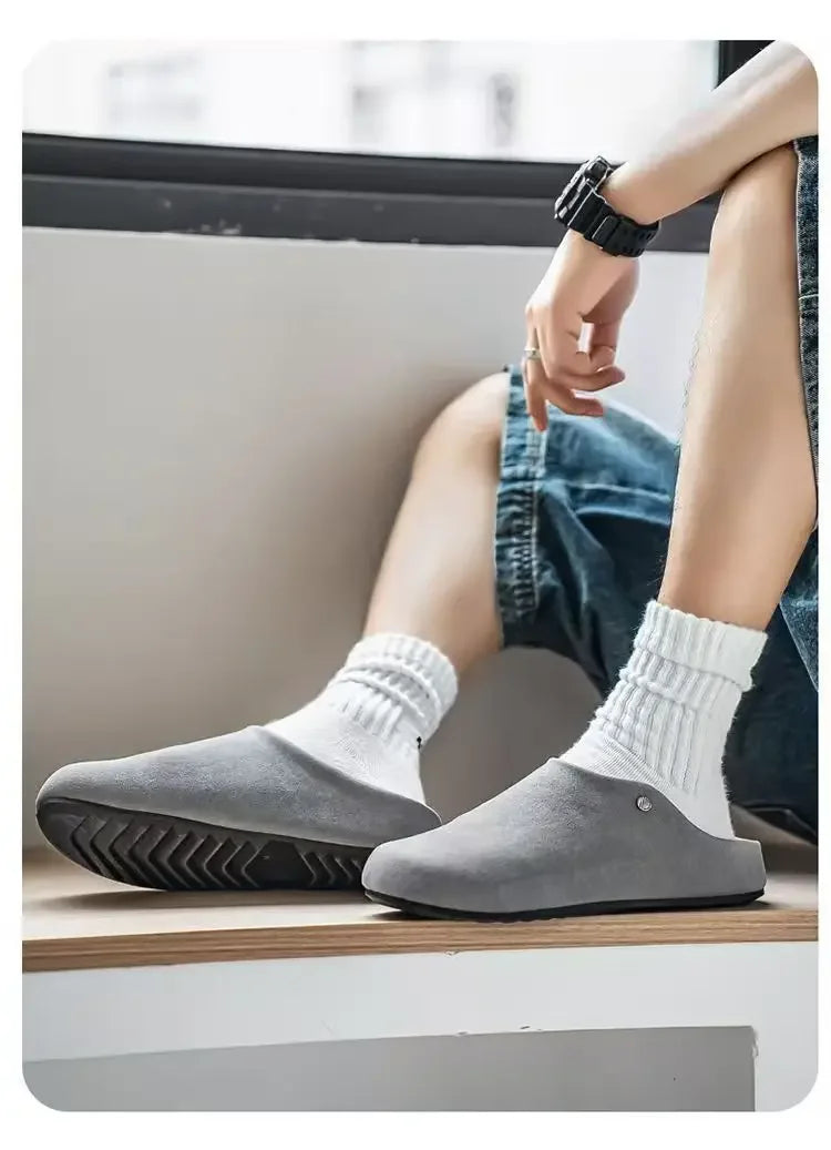 Unisex Closed Toe Mule Slippers Spring Autumn Slip On Soft Sole Casual Shoes for Outdoor Office Home