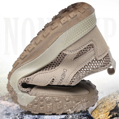 Oulylan Men's Summer Breathable Hollow Mesh Wading Shoes 2026 Outdoor Hiking Climbing Non-Slip Sport Sneakers Size 39-44