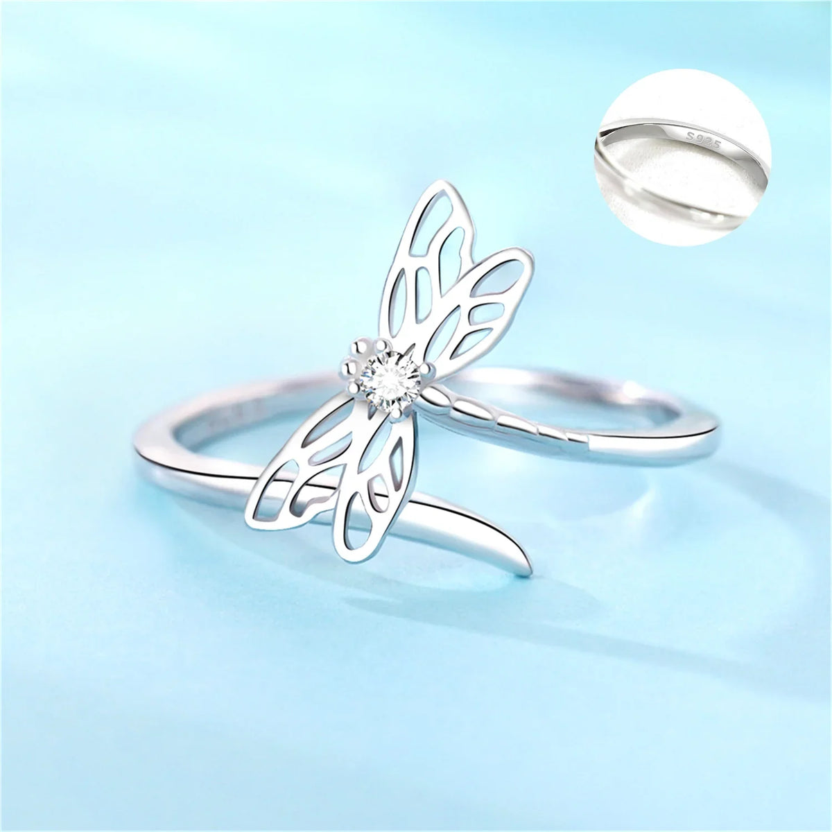 Original 925 Sterling Silver Open Ring Exquisite Panda Dolphin Adjustable Ring Original Daily Fine Jewelry Women Birthday Gifts