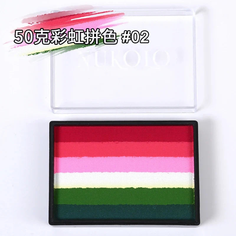 50g Facial and Body Paint Palette,Non-Toxic Rainbow Water-Soluble Body Paint for Rainbow Festival,Cosplay,Party,Art,Stage Makeup