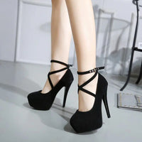 Sexy High Heels Ladies Stilettos Strappy Pumps Women's Sandals Summer Shoes Platform Heels Woman Ankle Strap Shoes