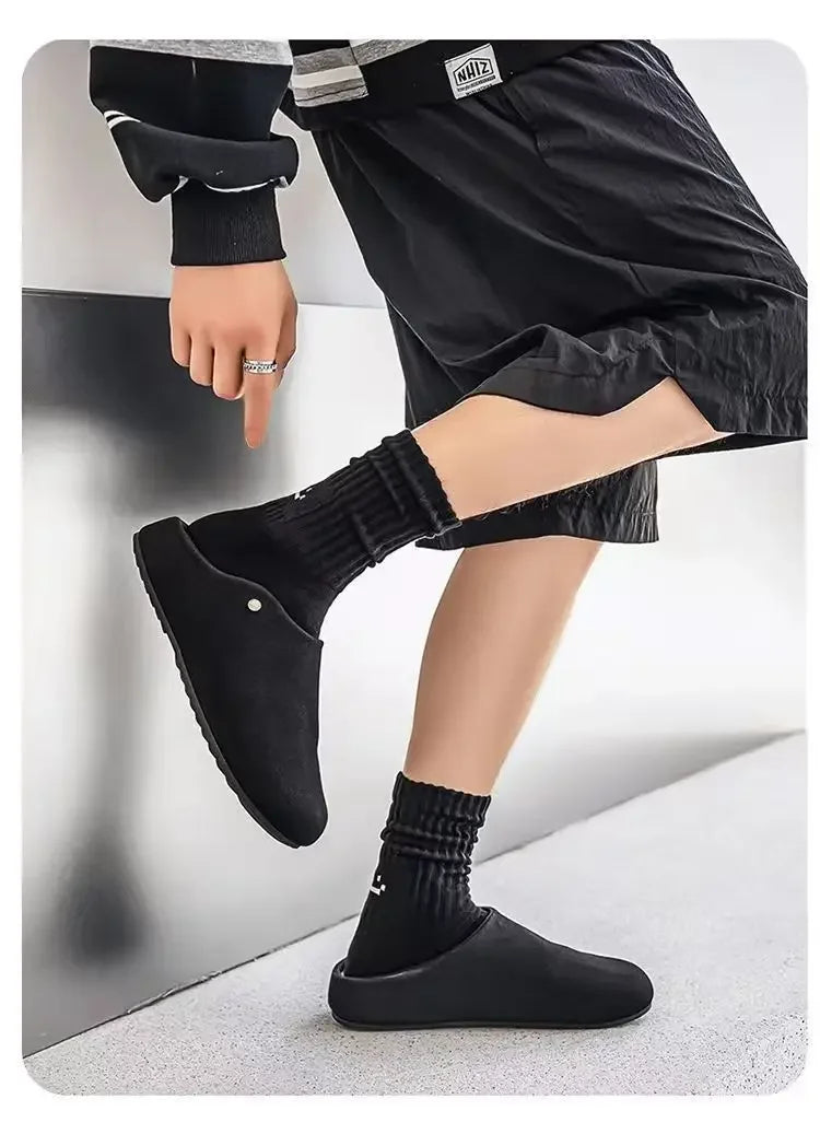 Unisex Closed Toe Mule Slippers Spring Autumn Slip On Soft Sole Casual Shoes for Outdoor Office Home