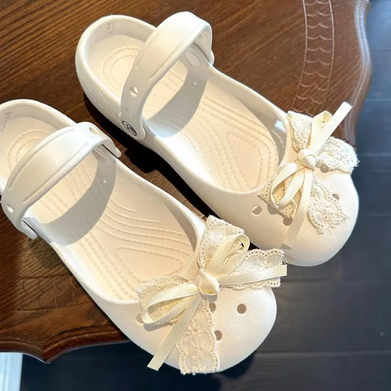 Elegant Polka Dot Bowknot DIY Shoes Charms Set 2026 New Luxury Faux Pearl Ballet Clogs Accessories Woman's Shoes Decorations