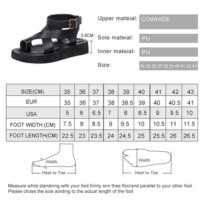 AIYUQI Sandals Women Genuine Leather 2026 Summer New Clip Toe Sandals Ladies Roman Women Shoes Muffin Sandals WHS MTO