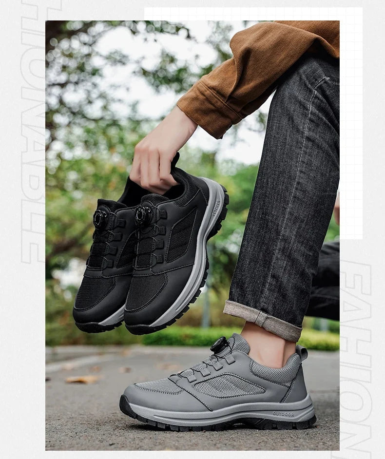 Men'S Spring And Autumn Sports Shoes Rotating Buckle Comfortable And Non Slip Hiking Sports Shoes Plus Size Men'S Shoes 39-48