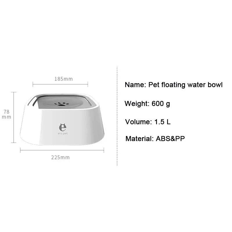 Pet Floating Water Bowl, Cat Dog Anti-spill Drinking Bowl No Wet Mouth, Removable Easy Clean Dustproof Pet Supplies
