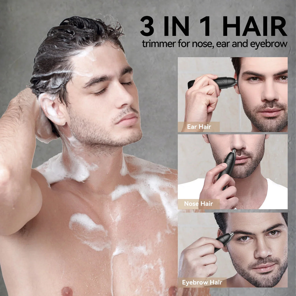 MAXGROOM Nose Hair Trimmer for Men Rechargeable 360 Rotating Dual-Blade Electric Shaver Eyebrows Nose Hair Trimmer Painless Safe