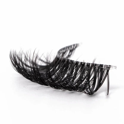 Yiernuo 1/5 Pairs Long Transparent Band Vegan Eyelash D Curl Russian Eyelashes Clear Band Lashes Invisible Band Lashes