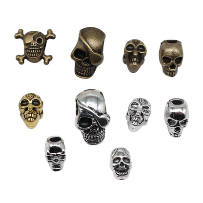 10pcs Skull Beads Beard Loose Beads Spacer Beads Fit Beards Or Hair Decorations Accessories Braid Dreadlock Tube Rings