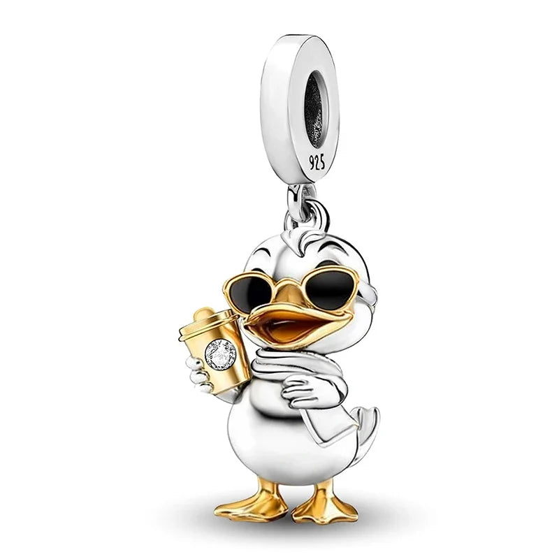 925 Sterling Silver Sunglasses Duck Puppy Cooking Mouse Bead Diy Bracelet Bangle Making Gift Of High Quality Fine Jewelry