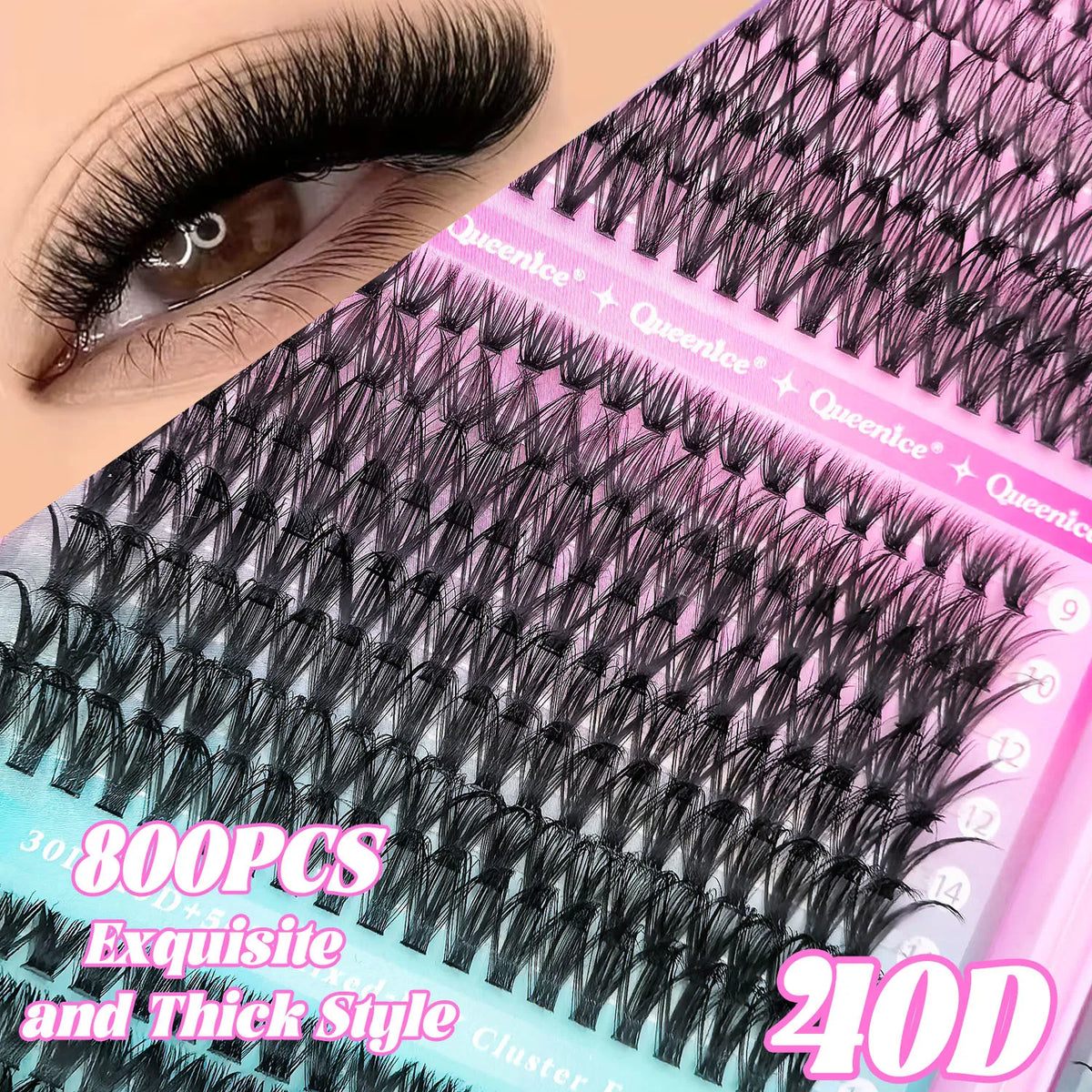 800pcs Cluster False Eyelash, Soft and Durable Design, Suitable for Daily Use, Natural, Everyday, and Voluminous Makeup Effect