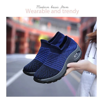 Women Sneakers Summer Fashion Black Sports Casual Shoes Breathable Mesh Lightweight Air Cushion Non-Slip Running Shoe Zapatillas