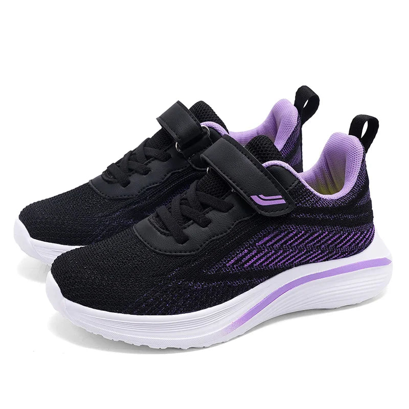 Knit Girls Tenis Sneaker Children Shoes 4-12 Years Lightweight Soft Platform Kids Casual Shoes Sports Sneaker for Girls