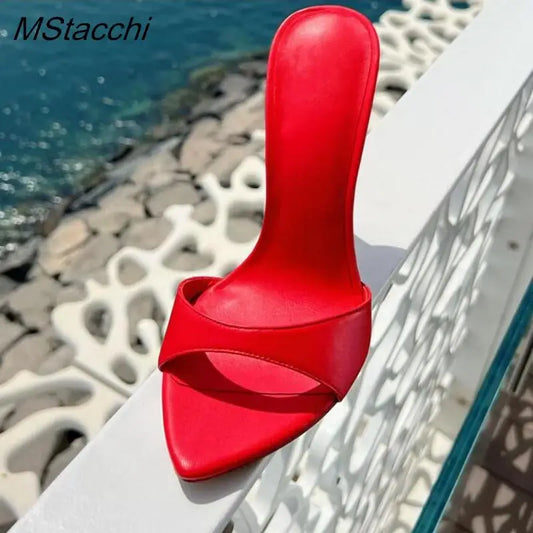 Super-high Heel Slippers Women Shoes Summer Peep Toe Mixed Colors Stiletto Sandals Sexy Party Ladies Shoes Luxury Woman Pumps