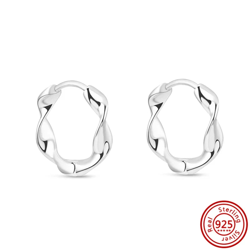 Hot Sale 925 Sterling Silver Heart Earrings Fit Original Charms Hoop Earrings For Women Girls Stud Earring Fine Jewelry Gifts