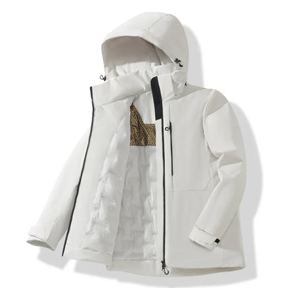 JNLN Unisex Waterproof Fleece Jackets Winter Windproof Thermal Windbreaker Men Women Hiking Camping Skiing Climbing Raincoat