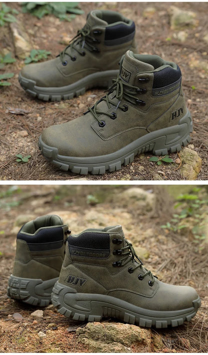 New Men's Boots Fashion Outdoor Boots Breathable Hiking Boots Autumn Shoes Sneakers Lightweight Non-slip Men Desert Ankle Boots