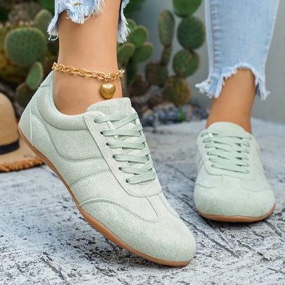 Women's Casual Flat-soled Non-slip Wear-resistant Sport Shoes Spring Autumn Round-toe Soft and Comfortable Women Single Shoes