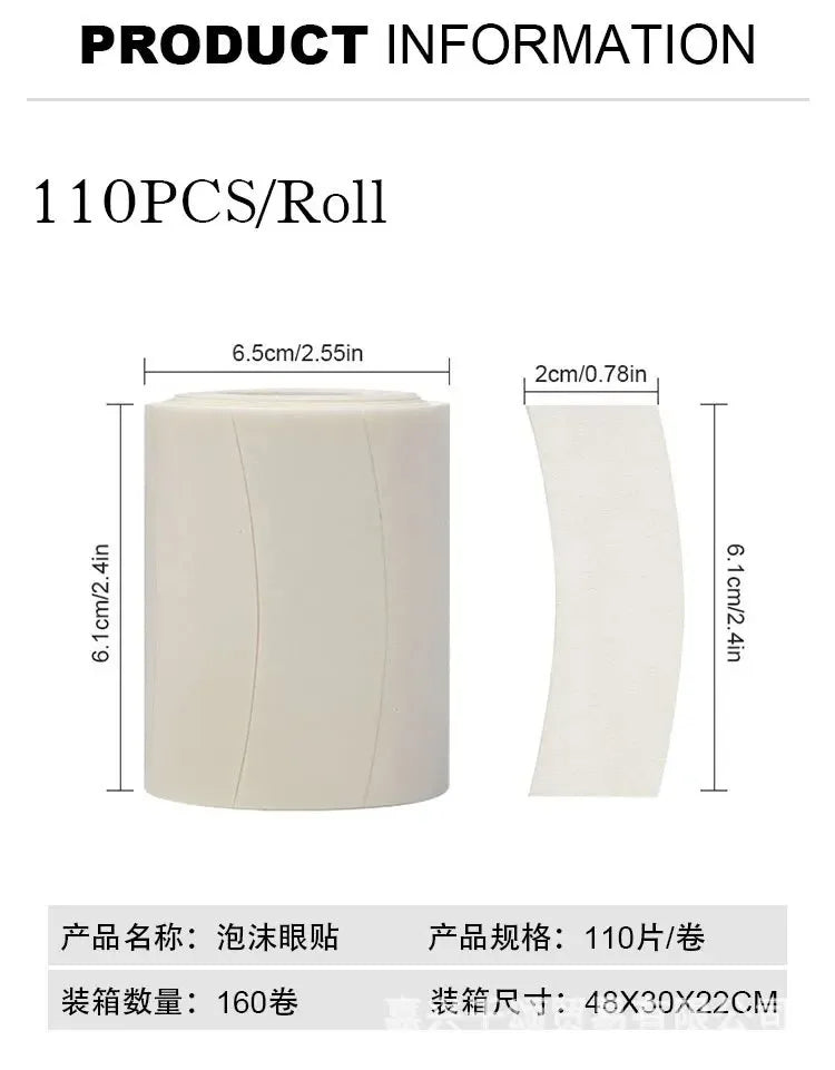110Pcs Micro Foam Eyepad Painless Lash Supplies PE Foam Eye Patch Easy Remove Tape Makeup Stickers Under Eyelash Pad Patch