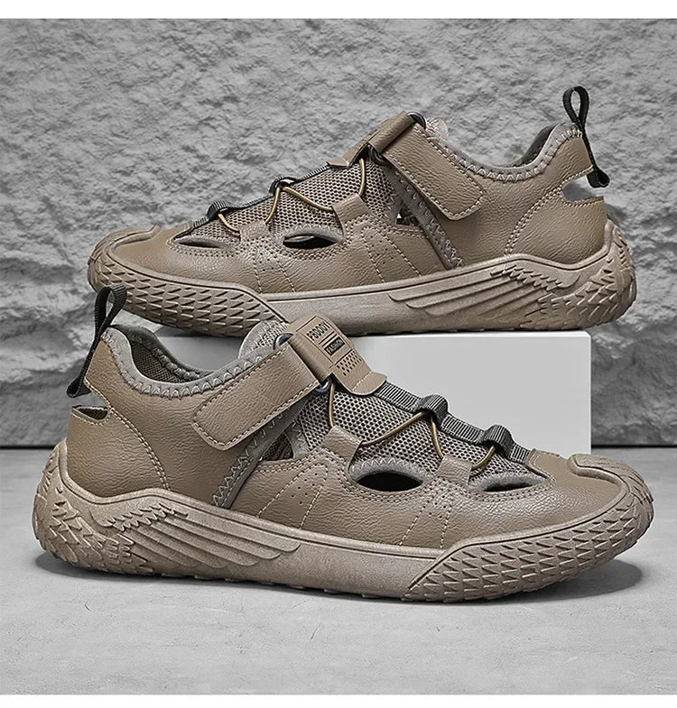 Large Size Sandals for Men, 2026 New Style, Trendy, Versatile, Casual Sports Sandals, Soft-Soled Hollow Beach Shoes for Men